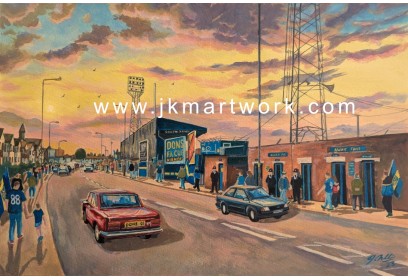 Plough Lane Stadium 'Going to the Match' Fine Art Print - AFC Wimbledon